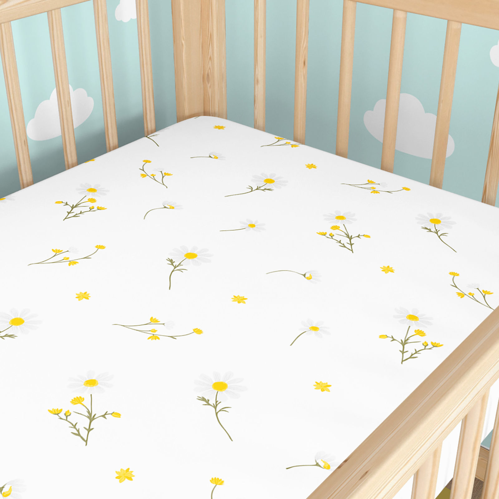 Katoenen hoeslaken voor een babybedje - Kamille