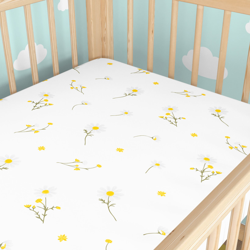 Katoenen hoeslaken voor een babybedje - Kamille