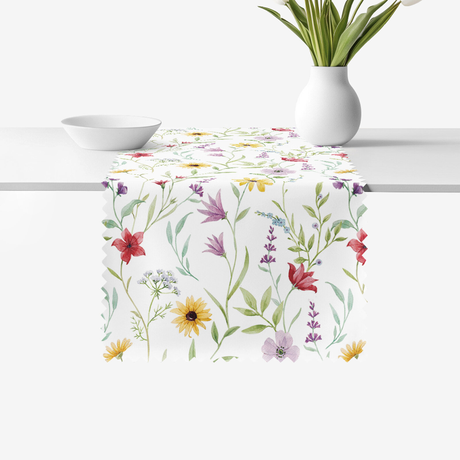 Tafelloper teflon - Kleurrijke lentebloemen