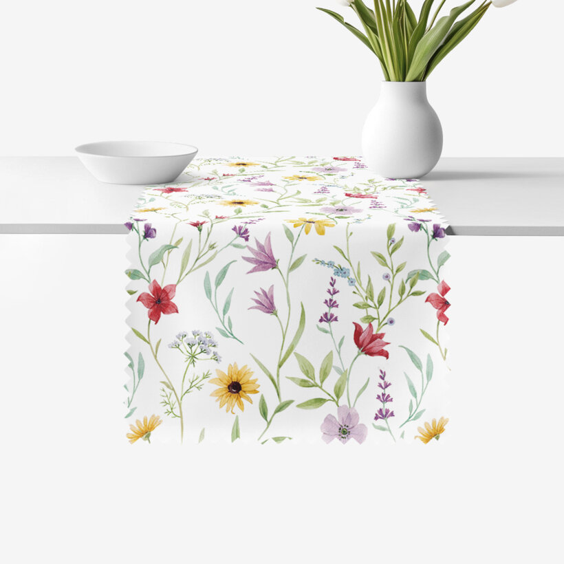 Tafelloper teflon - Kleurrijke lentebloemen