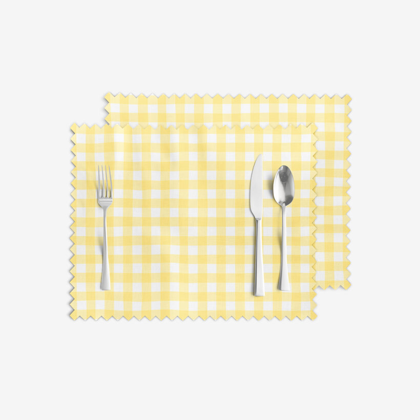 Placemat teflon - Gele blokjes - set 2 stuks