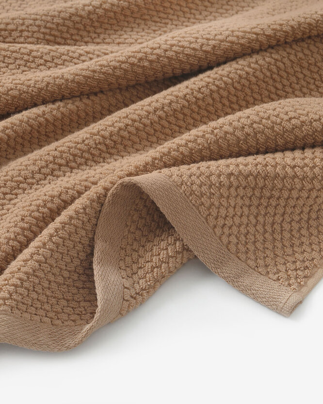 Katoenen badstof handdoek / badhanddoek Micro Pure - kaneel