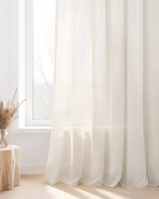 Vitrage - Beige met glans