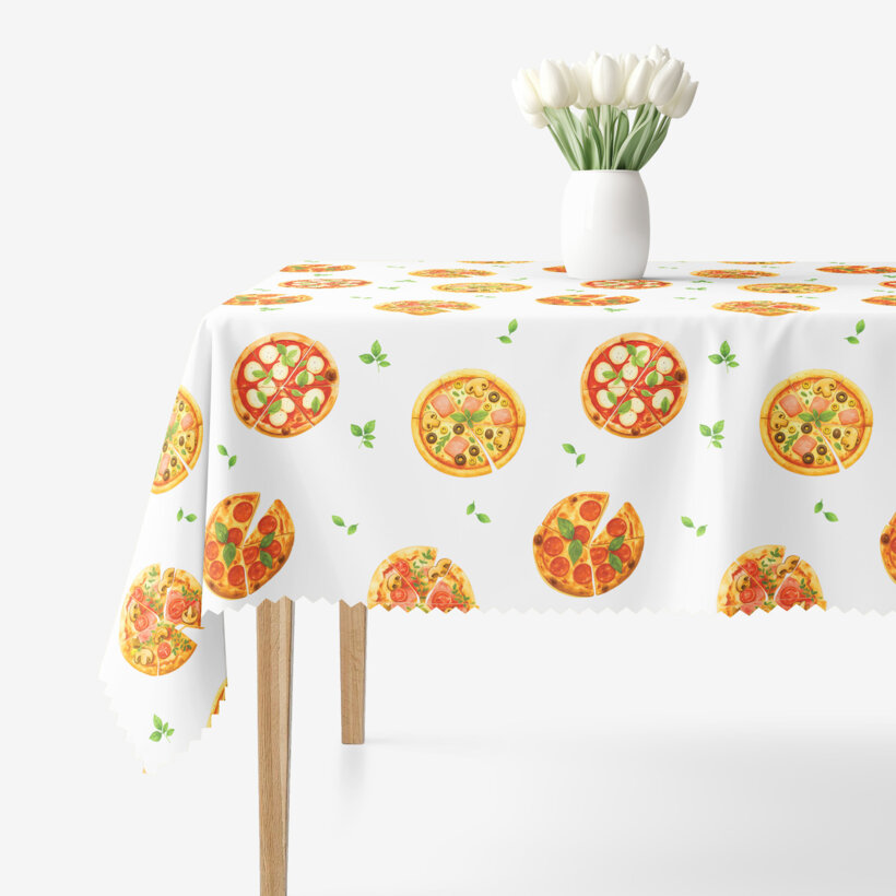 Hoekig teflon tafelkleed - Heerlijke pizza