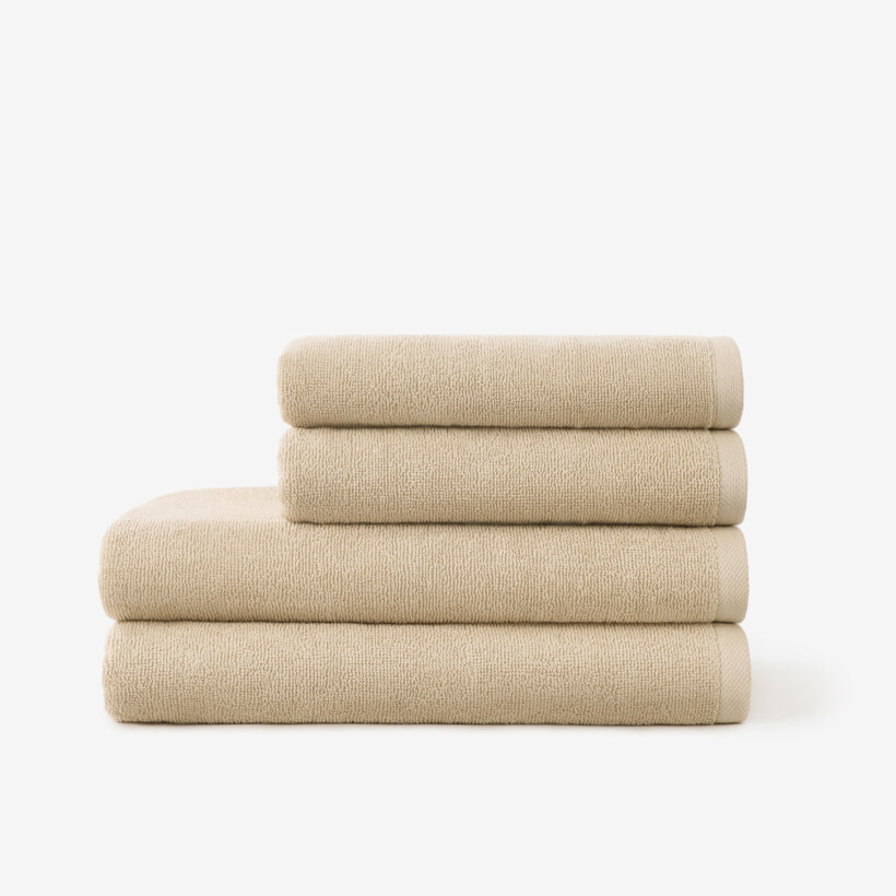 Katoenen badstof handdoek / badhanddoek Soft zonder boord - beige