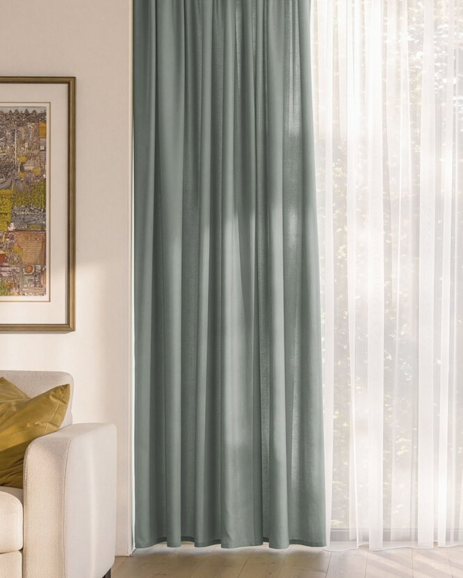 Decoratief gordijn Marbella - saliegroen