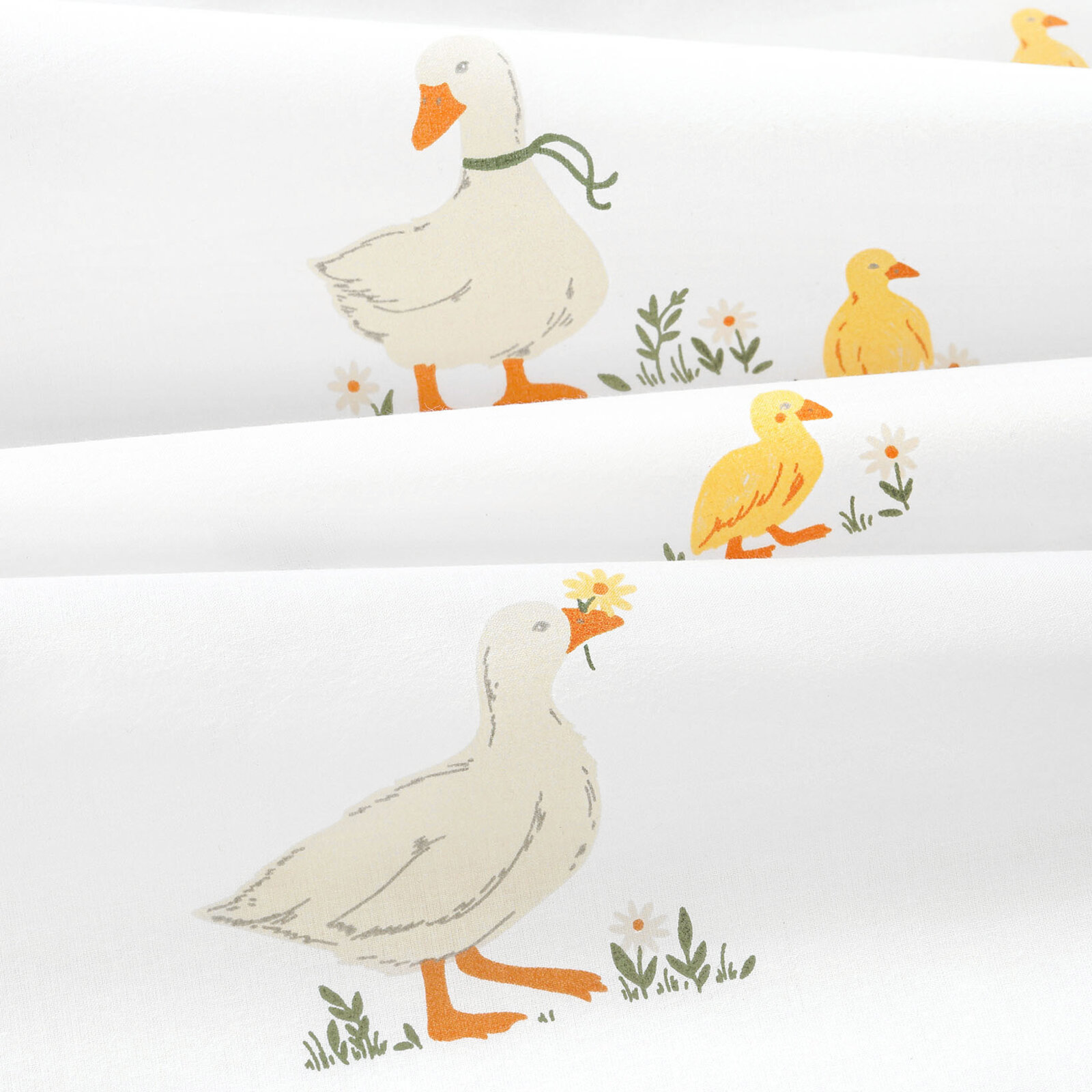 Katoenen hoeslaken voor het babybedje - Eenden