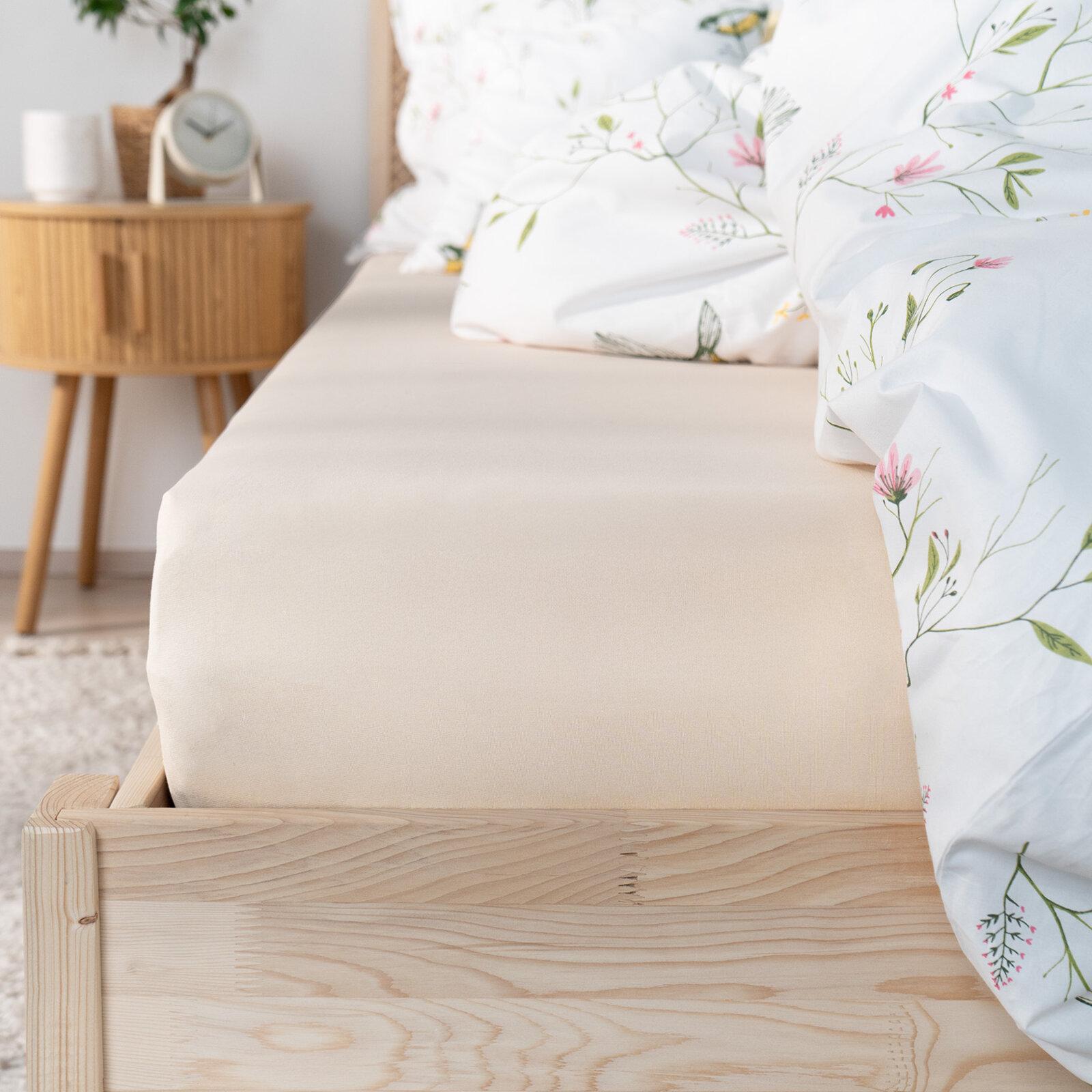 Jersey elastisch laken - beige