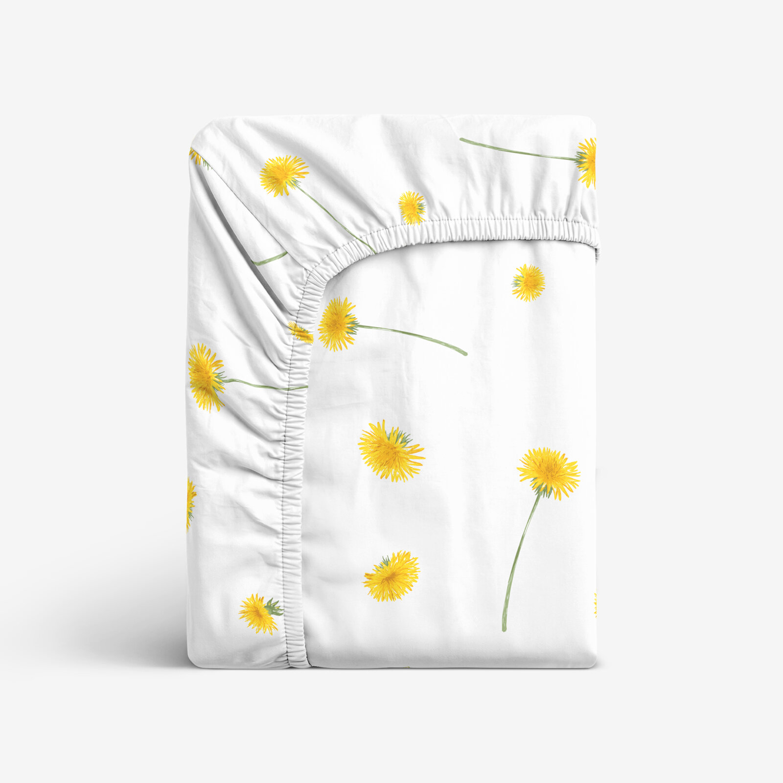 Katoenen hoeslaken - Paardenbloemen
