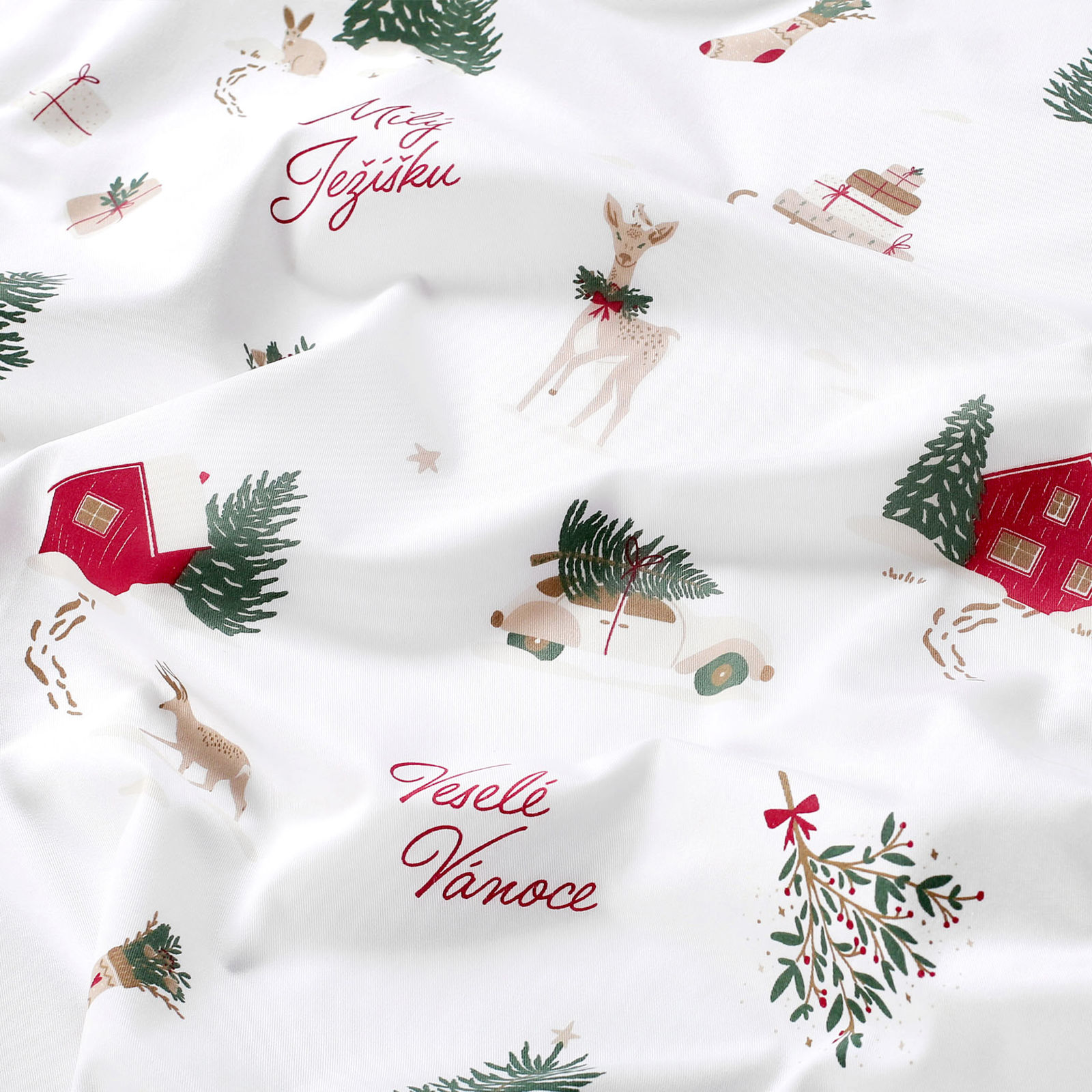 Kerst katoenen stevige stof - Tsjechische Kerst