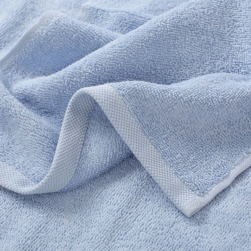 Kinder badstof handdoek - Autootje op blauw