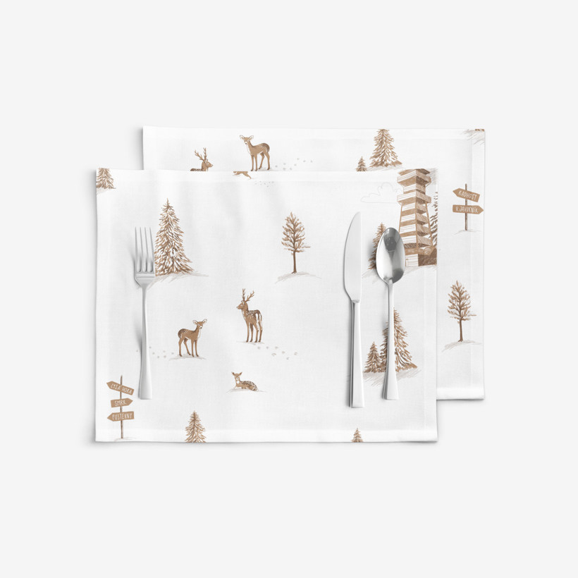Placemat voor de tafel van stevig katoen - Beskydy - set van 2 stuks