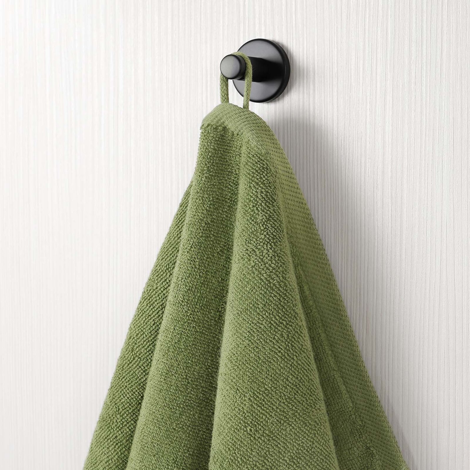 Katoenen badstof handdoek / badhanddoek Soft zonder boord - olijf