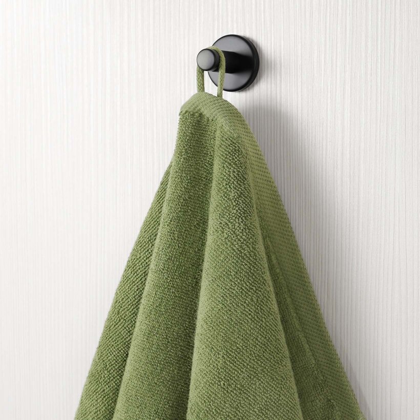 Katoenen badstof handdoek / badhanddoek Soft zonder boord - olijf