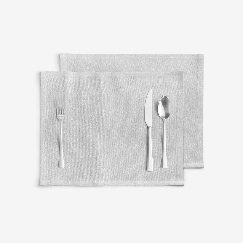 Exclusieve placemat voor de tafel - zilver met glitters - set 2st