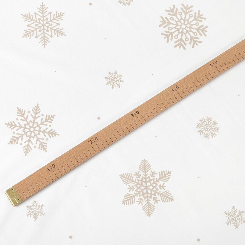 Katoen renforcé - Sneeuwvlokken op wit