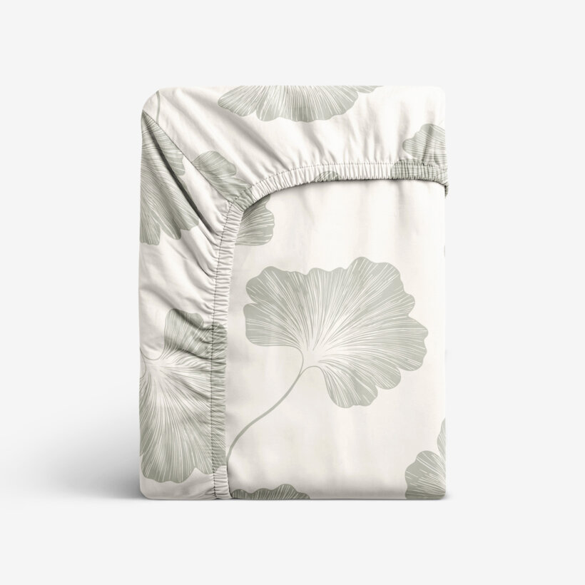 Katoenen hoeslaken - Bladeren ginkgo