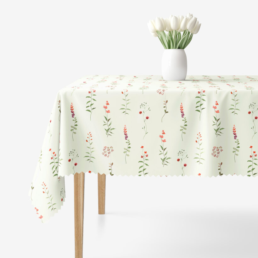Hoekig teflon tafelkleed - Veldbloemen