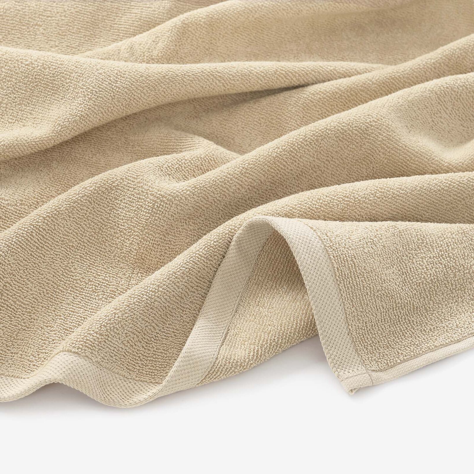 Katoenen badstof handdoek / badhanddoek Soft zonder boord - beige