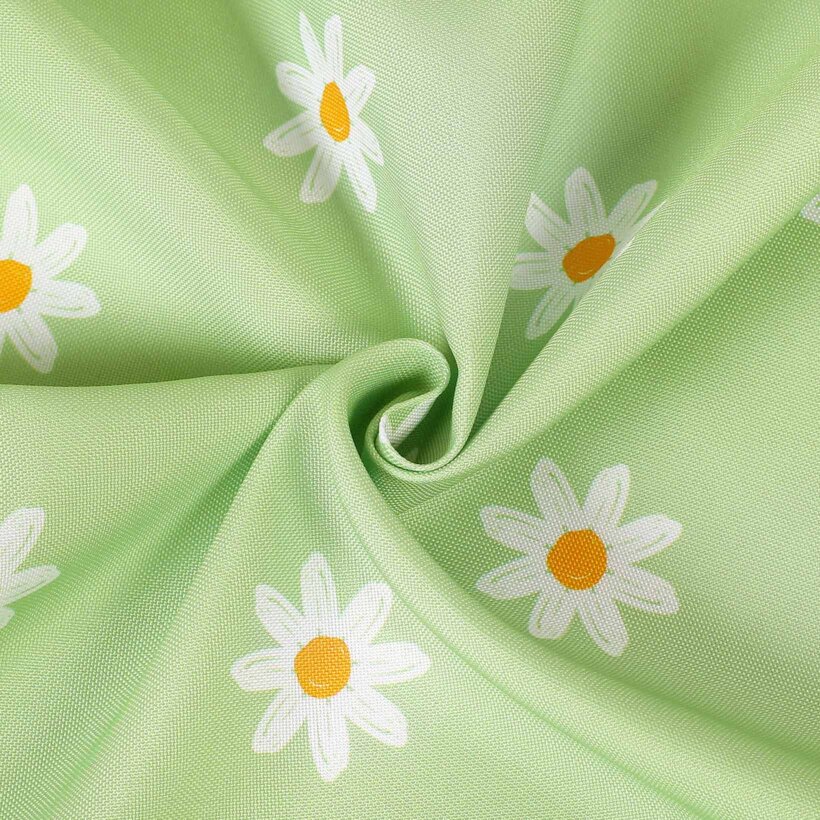 Tafelstof met tefloncoating - Margrieten op groen