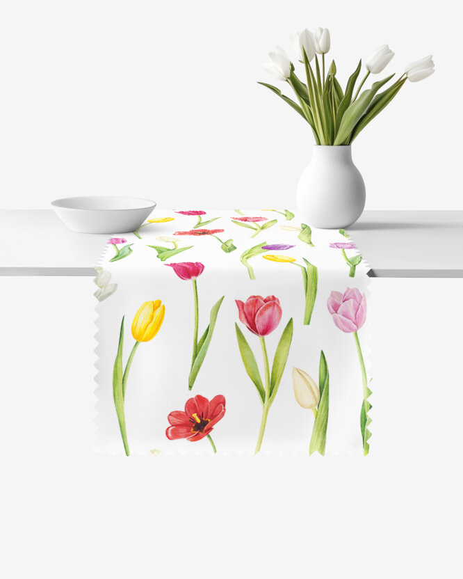 Tafelloper teflon - Gekleurde tulpen