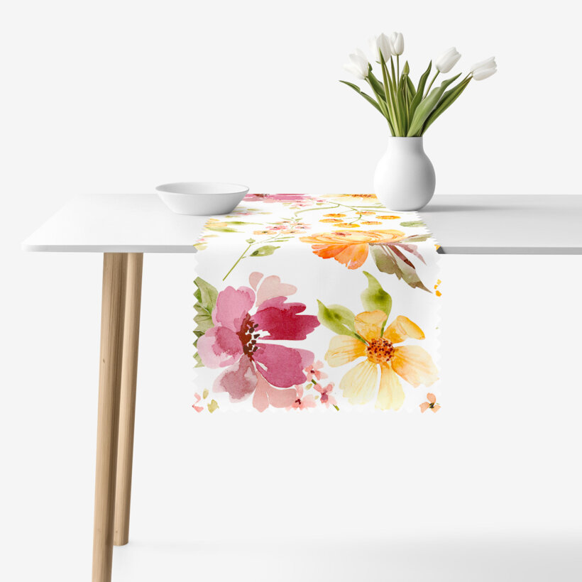 Tafelloper teflon - Hibiscus bloemen