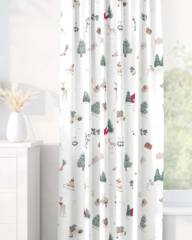 Kerst katoenen gordijn - Traditionele Kerst (buitenland)
