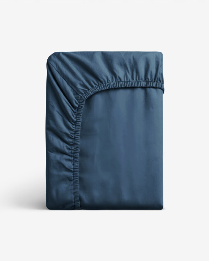 Katoenen hoeslaken - marineblauw