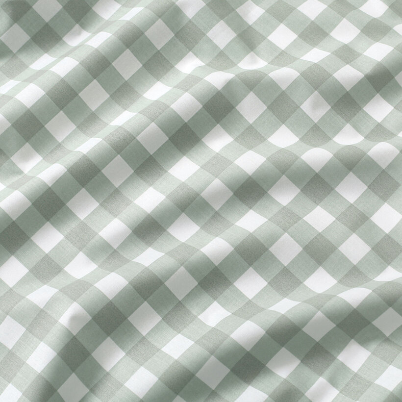 Placemat 100% katoen renforcé - Saliegroene ruitjes - set van 2 st.