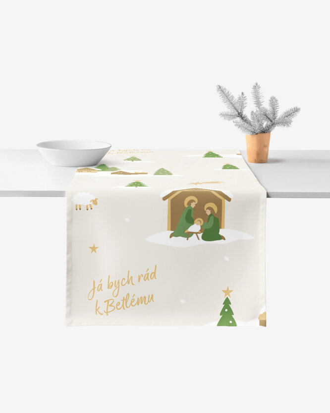 Kerst tafelloper 100% katoen renforcé - Pásli ovce Valaši