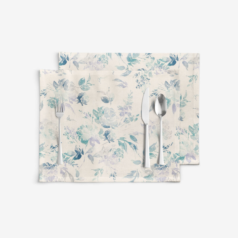 Placemat voor de tafel Valencia - Plantenafdrukken - set 2 stuks