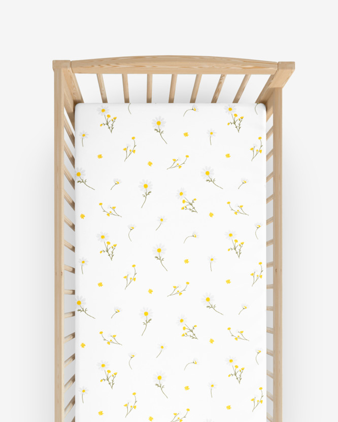 Katoenen hoeslaken voor een babybedje - Kamille