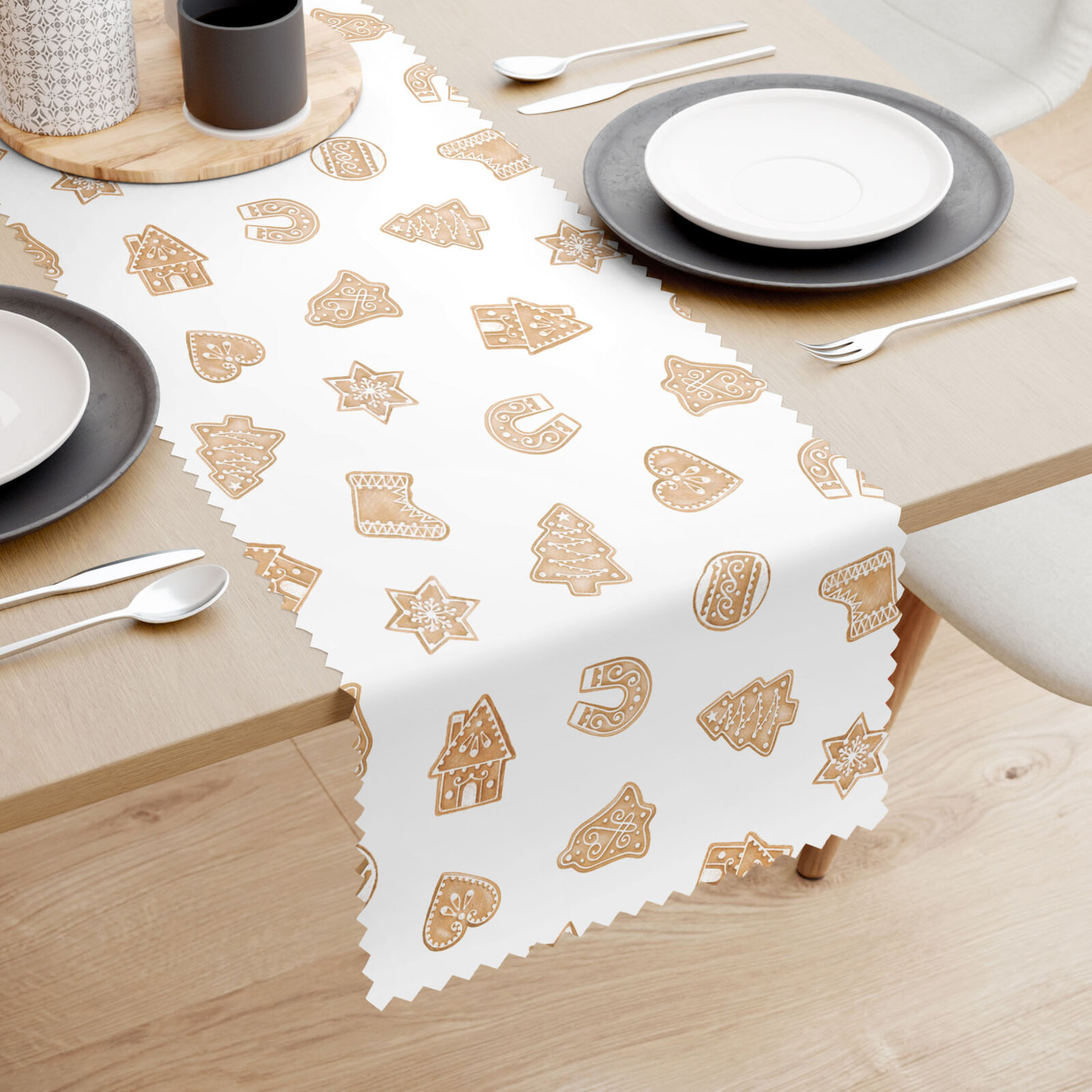 Kerst tafelloper teflon - Peperkoekjes