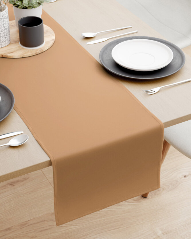 Tafelloper 100% katoen renforcé - herfst bruin