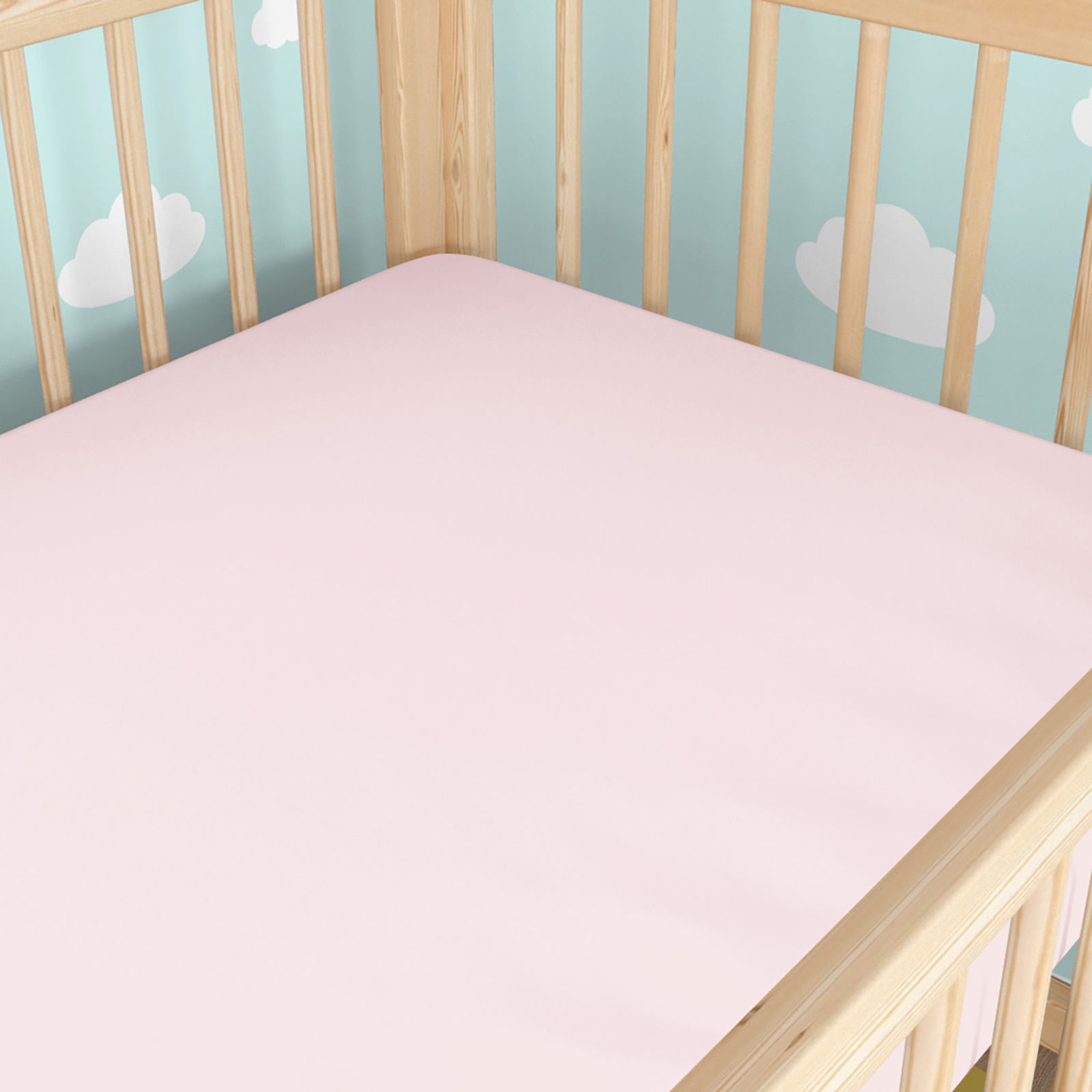 Katoenen laken voor een babybedje - poederroze