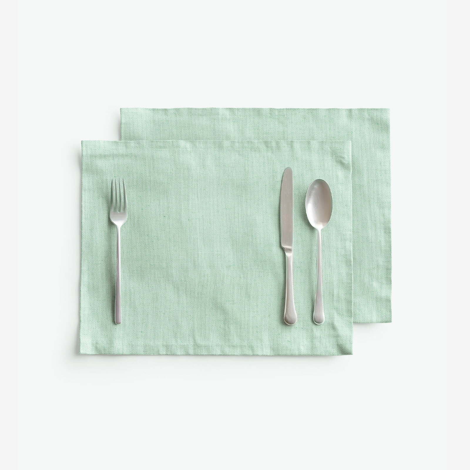 Placemat voor op tafel van linnenmix - lichtmunt - set van 2 st.