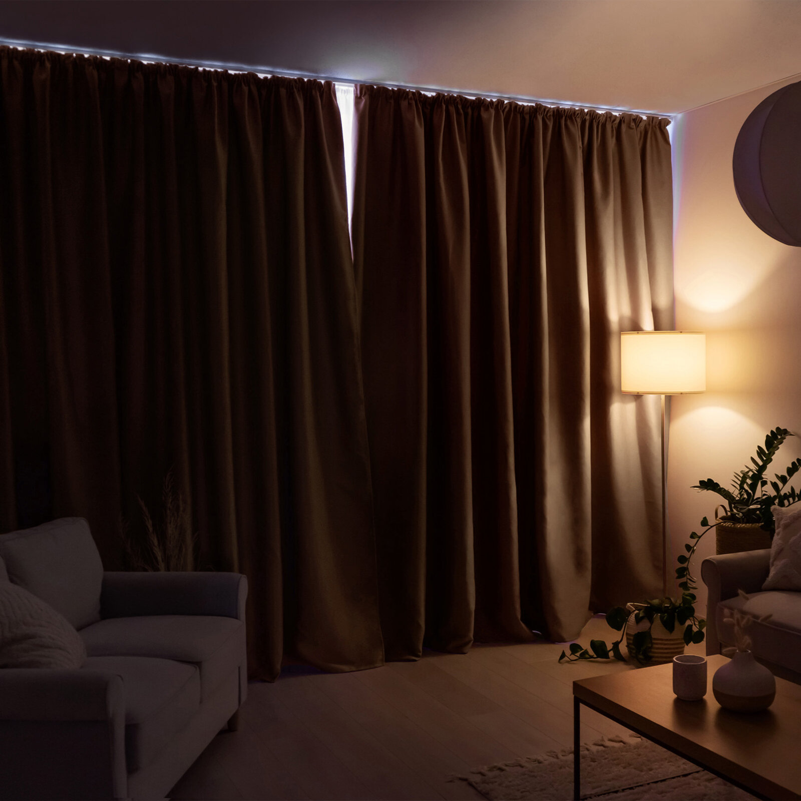 Verduisterend gordijn Blackout met satijnglans - goudbeige
