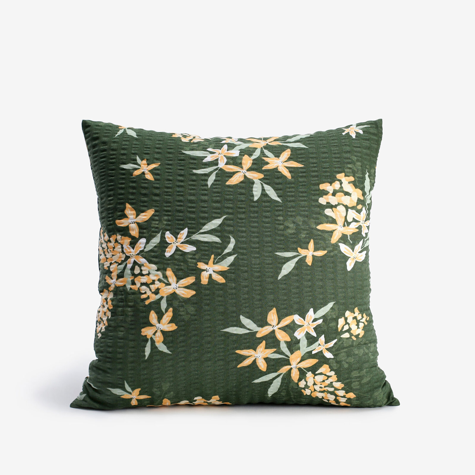 Crepe kussensloop - Abrikoos bloemen