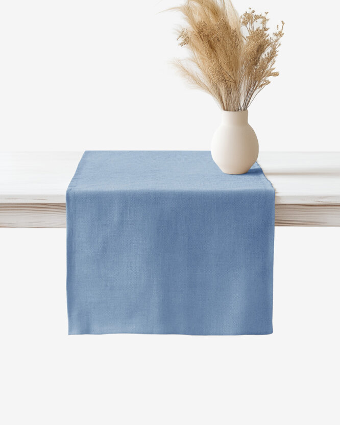 Tafelloper van linnenmix - blauw