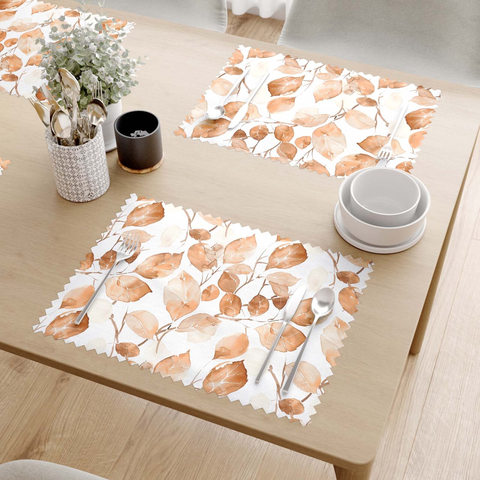 Teflon placemat voor de tafel - Afdrukken van bladeren - set 2 stuks