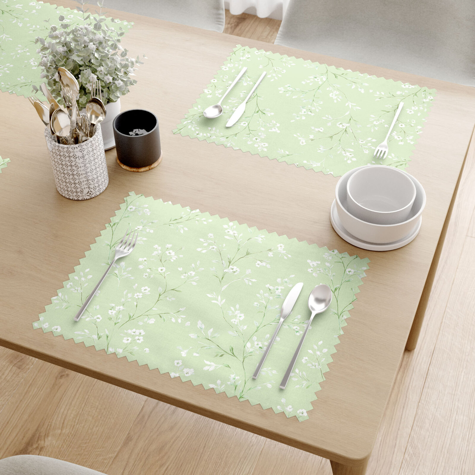 Tafelplacemat teflon - Jasmijn bloemen - set 2 stuks