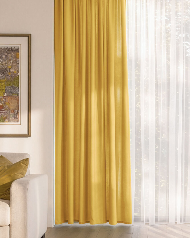 Decoratief gordijn Marbella - honinggeel