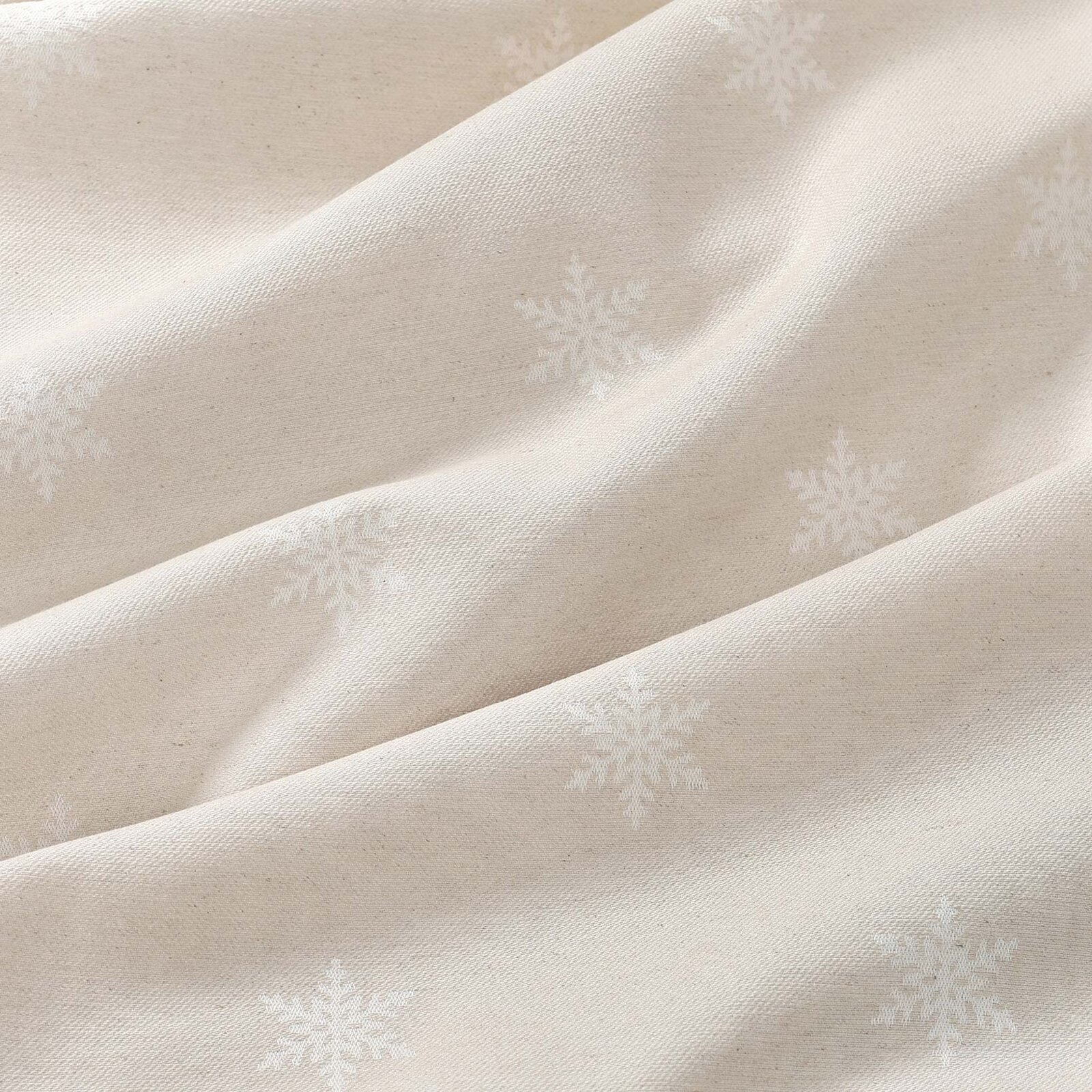 Decoratiestof Natura - Sneeuwvlokken op ongebleekt