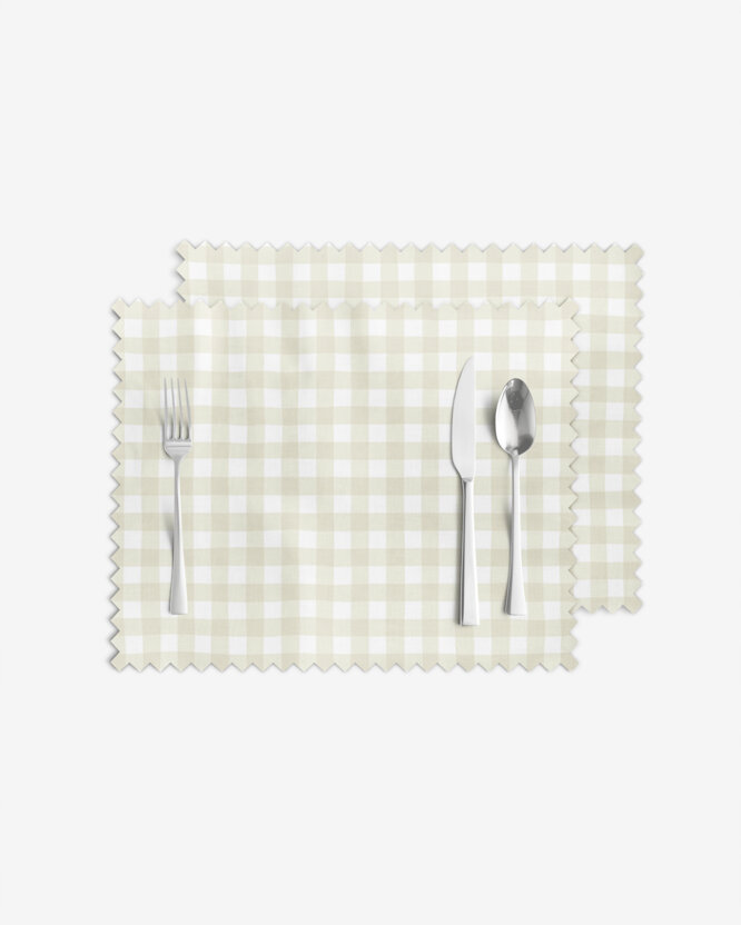 Tafelplacemat teflon - Beige ruitjes - set 2 st.