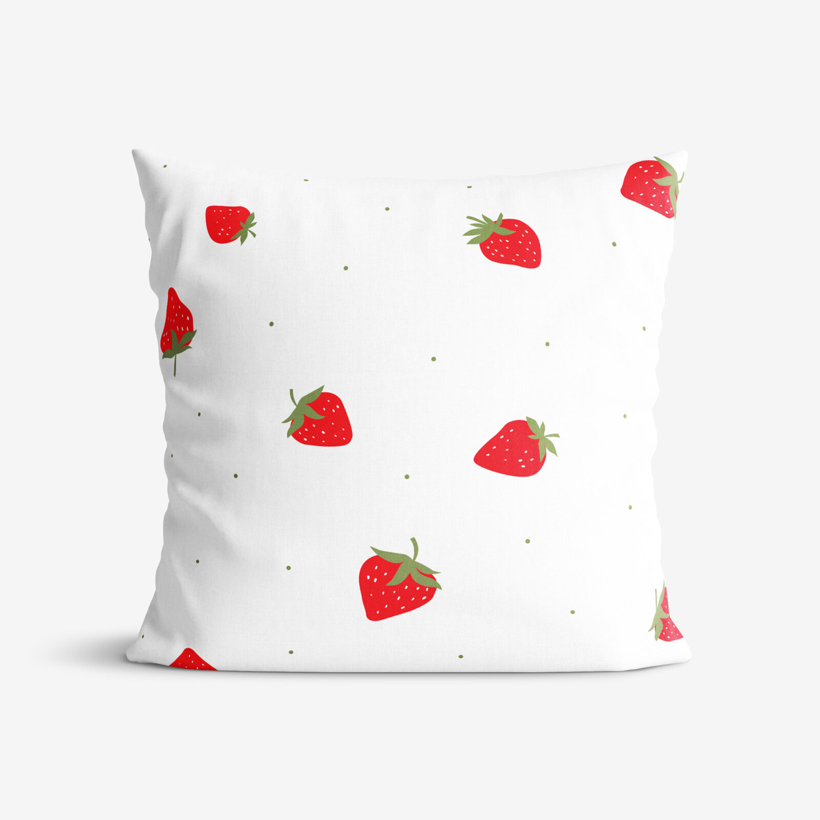 Katoenen kussensloop - Frisse aardbeien