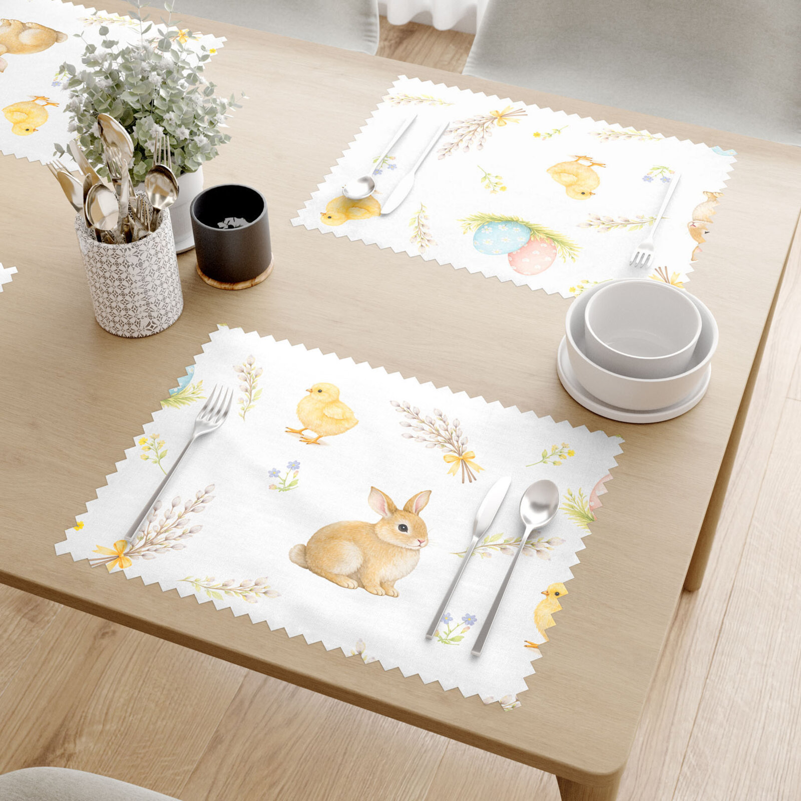 Pasen placemat voor op tafel teflon - Vrolijk Pasen - set 2 stuks