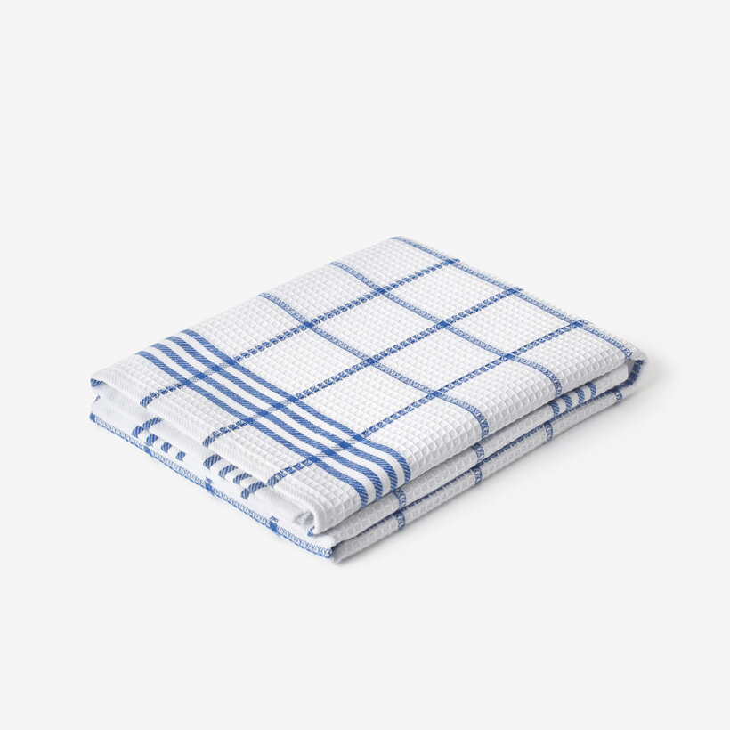 Keuken wafel theedoek - Blauwe streepjes