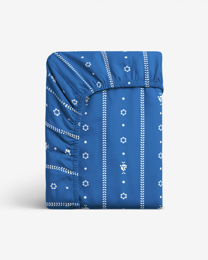 Katoenen hoeslaken - Na mú dušu op blauw