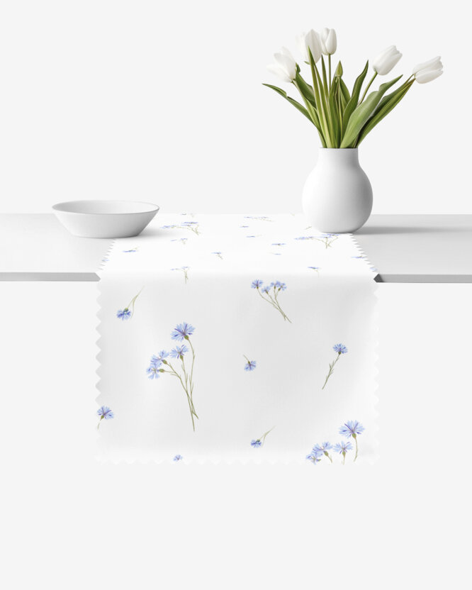 Tafelloper teflon - Blauwe korenbloemen