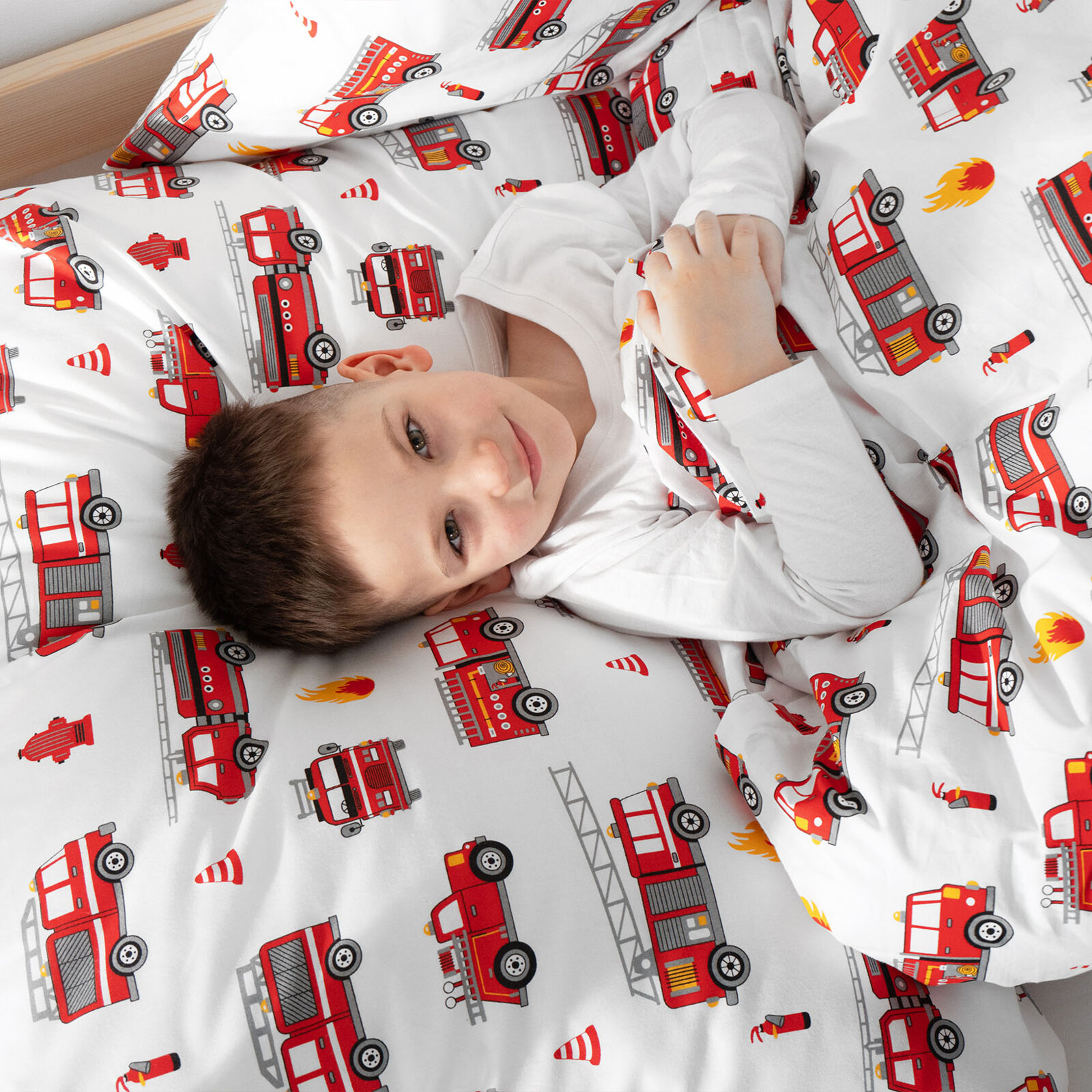 Katoenen kinderbeddengoed - Brandweerwagens